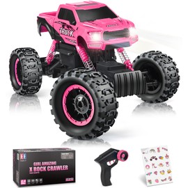 DOUBLE E Remote Control Car for Girls 1/12 Scale Monster Trucks Dual Motors Off Road RC Trucks, Girls Toys Gifts for Girls Daughter Kids, Birthday Gift Ideas, Purple