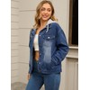 CIMUK Women's Plus Size Denim Jackets with Hood Distressed Long