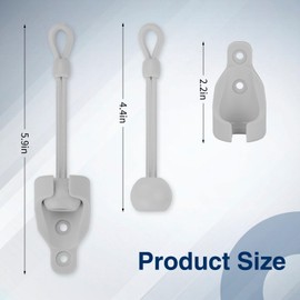 IVYSUN Sun Shade Replacement Parts,Tie Downs and End Cap with Ring Kit,Weather Resistance,Compatible with Coolaroo Exterior Roller Shade,Outdoor Blinds(Riverstone/Light Grey,3 Set)