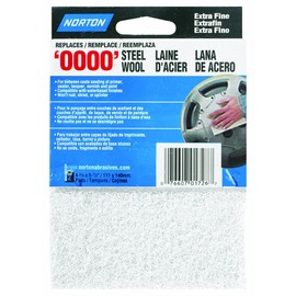 Norton 01726 Synthetic Steel Wool, White, 2-Pack, White, 4-3/8" x 5-1/2"