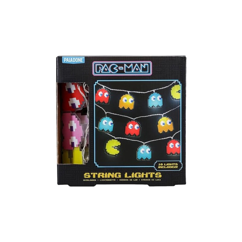 Paladone Pac - Cadena de luces LED, retro, decoración de