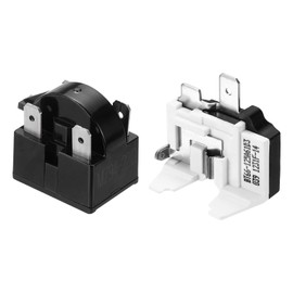 QUARKZMAN 1 Set PTC Fridge Start Relay 12 Ohm 3 Pin and 1/3HP Freezer Overload Protection for Fridge Compressor