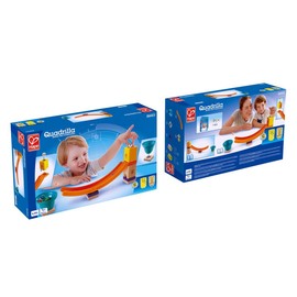 Hape Quadrilla Mega Skatepark Marble Run Attachment, 17 Pieces, Multicolor