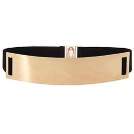 Meliya Ladies Vintage Waist Belt Wide Elastic Stretch Waist Belt Retro Cinch Belt Waistband Dress Decoration (A-Gold)