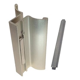 Gordon Glass Co. Brushed Nickel Frameless Shower Door Handle with Magnet and Stainless Steel Strike Plate - Set