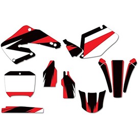 Wholesale Decals MX Dirt Bike Graphics kit Sticker Decal with Rim Trim and Number Plates Compatible with Honda CR125 2000-2001- Bold Race