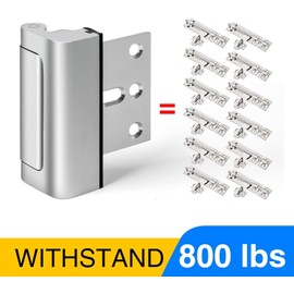 Fcicarn childproof Door Reinforcement Lock, with 8 Screws and The Ability to Withstand 800 lbs of Force, Sturdy Solution for Home Security, Upgrade to Protect Your Inward Swinging Door (Silver)