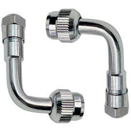 Valve Stem Extenders,45 Degree 90 Degree 135 Degree Schrader Tire Valve Extension Compatible for Dual Wheels Passenger Cars, RV, Stroller, Bicycles, Motorcycles and Trailers (2 Pack 90 Degree)