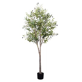 Árbol Artificial de Oliva 180CM Planta Falsa Grande Entera Desmontable Arbol Sintético de Fruto en Maceta Rama de Olivo Realista para Decoración...   