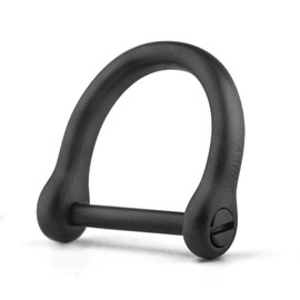 FEGVE Key Rings with Screw Shackle - Heavy Duty Strong Titanium D Rings Car Fob Key Chain Holder - 1 Inch/25mm（Black）