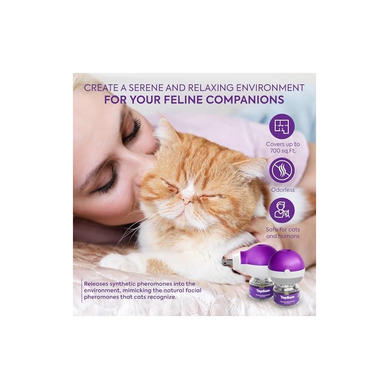 TopSum Cat Calming Pheromone Diffuser: Feline Pheromones Plug in for