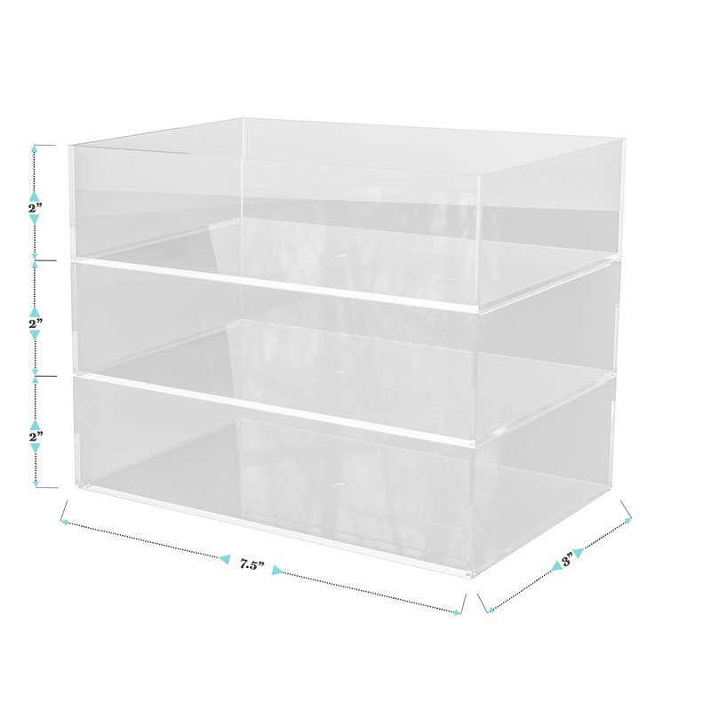 Martha Stewart Brody Desktop Storage Organizer, Stack and Slide Plastic