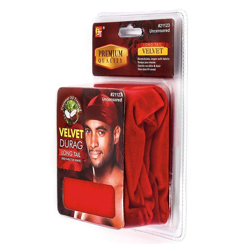 Beauty Town Velvet Long Tail Durag for 360 Waves Soft