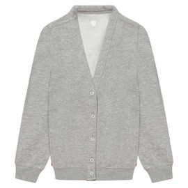 Miss Chief Girls Smart School Cardigan Sweatshirt Uniform Age 3 4 5 6 7 8 9 10 11 12 13 ((28) 7-8yrs, Grey)