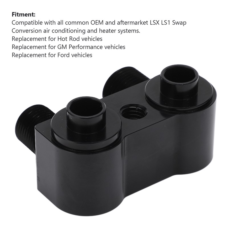 AC Compressor Fitting 90° Turn Angle 6061‑T6 Billet Aluminum Alloy