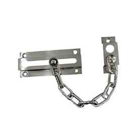 QCAA Solid Brass Chain Door Guard, with 9 Links Steel Chain, Satin Brushed Nickel, 1 Pack