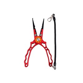 SEIWEI Fishing Plier with Lanyard Rope, Stainless Steel Fishing Pliers Hook Remover Split Ring, Fishing Gear Tools for Freshwater Saltwater(Red)