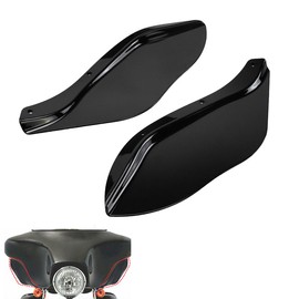 CARGLETRUE Fairing Air Deflectors Side Wing Windshield Side Cover Fit for Harley Touring Electra Glide 1996-2013 Black