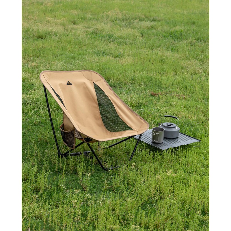 iClimb Low Ultralight Compact Camping Folding Chair with Side Pocket