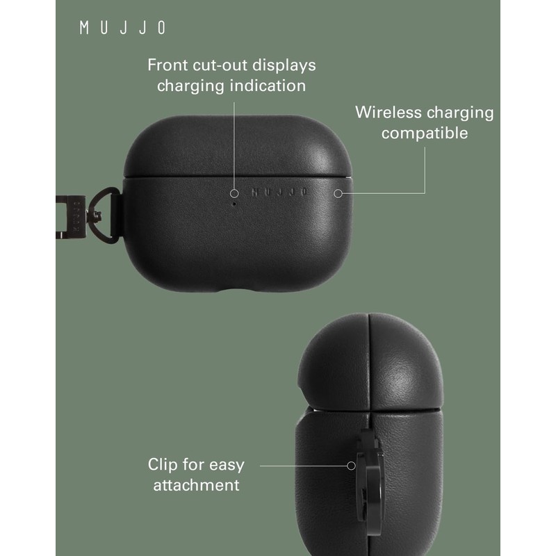 Mujjo Leather Case for AirPods Pro (2nd Gen) - Wireless