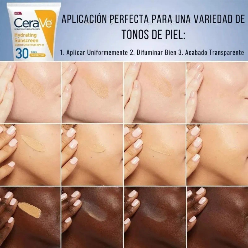 Cerave Crema Hidratante Solar Color Fps 50ml Botellas