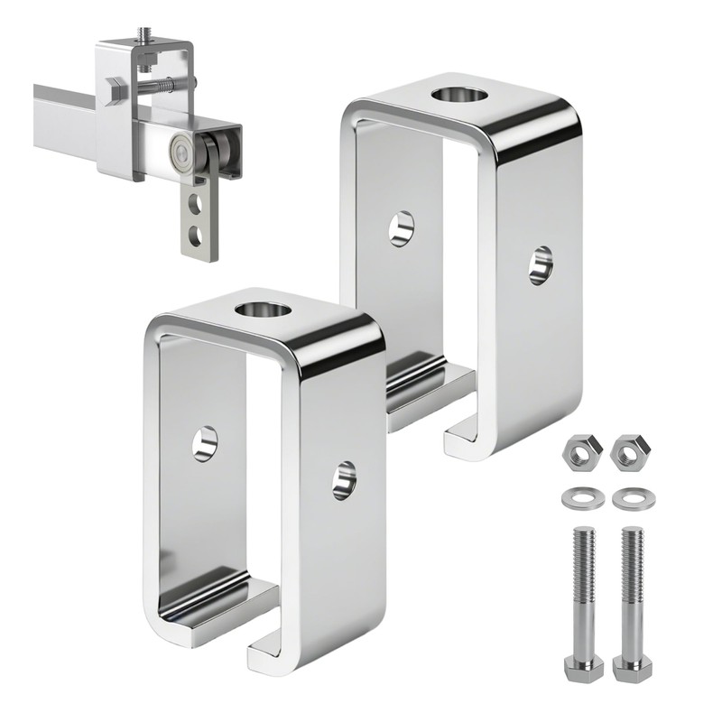SIWOOD Chrome Plated 1-5/8" Strut Channel Trolley Track Hanger Bracket,