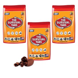 72 hours emergency preparedness food tablets 3x12 tablets none-GMO gluten-free 25 years shelf life (chocolate)