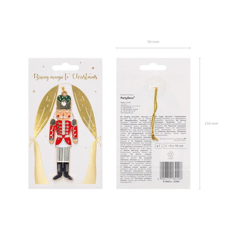PartyDeco Nutcracker Decorative Christmas Tree Hanger