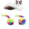 Andiker 2pcs Cat Mouse Toys, Cat Plush Toys with Rainbow