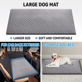 Veitail Dog Mat for Back Seat Extender for Dogs,Dog Bed for Car,Pet Cover for Hammock for Car,Hard Bottom Car Seat Cover for Dogs (Gray, for car)