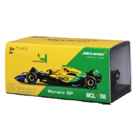 Bburago 1/43 2024 Model Signature Series F1 McLaren MCL38 Senna Memorial Color #4 Land Norris Race Sports Car Minicar Diecast Car Complete 18-38215 Senna (#4)