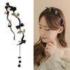 AHONEY Black Flower Headband for Women Girls Hair Vine Leaf