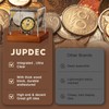 JupDec Coin Display Case, Clear Acrylic Showcase with Wood Base