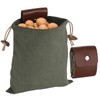 Foraging Bag, Waxed Canvas Foraging Pouch, Collapsible Mushroom Bag Leather