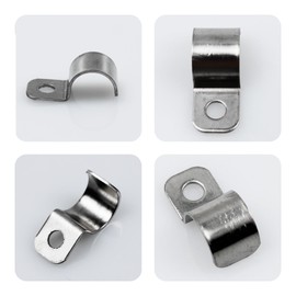 esahpss 304 Stainless Steel Wiring Card Clip, Wire and Cable Management Fixing Clip, Single-Sided Saddle Clip, 0.95cm Bundle Wire Diameter 10 (mm), 24 Pieces per Sale