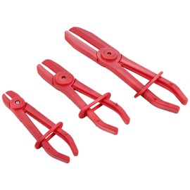 YSTOOL Hose Clamp Flexible Line Pliers Set Soft Pipe Tube Pinch Plier Tool 3PCS Red Kit for Brake Hoses Fuel Hose Water Lines Gas Line Coolant Hose Radiator Hose Effective Length 3/4" 1-1/2" 3-1/8"