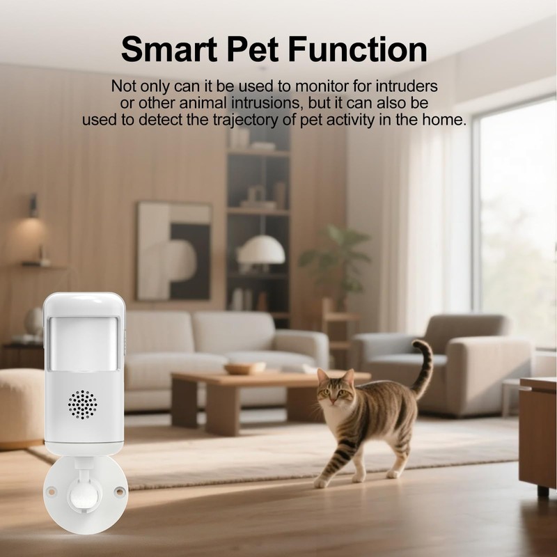 WiFi Infrared Motion Sensor Alarm, Phone and Text Notifications(Value-Added Service),