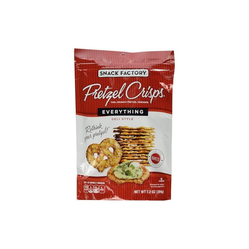 Snack Factory Pretzel Crisps Everything Flavor 7.2oz (PACK OF 12)