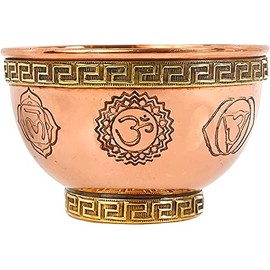 Seven Chakras - tazón de cobre de 3 pulgadas, ideal para uso en altar, uso ritual, quemador de incienso, tazón de difuminación, tazón de decoración, tazón de oferta - New Age Imports, Inc. (siete