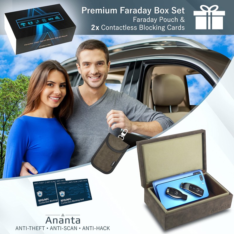 Ananta Faraday Box for Car Keys Plus Faraday Pouch &