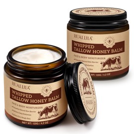 Beef Tallow Face Cream, Organic Grass Fed Tallow and Honey Balm for Face & Body – Ultra Moisturizing Moisturiser for Skin Care, Natural Cream for Dry, Sensitive Skin, 120g