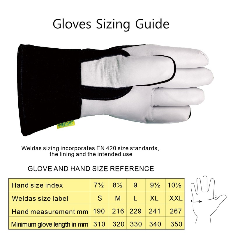 [ARC KNIGHT] Weldas Premium MIG Welding Gloves, 10-2020XL, Black &