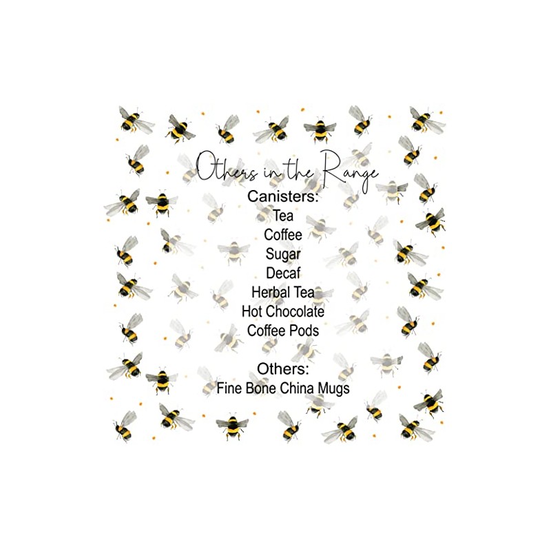Purely Home Scattered Bees Herbal Tea Canister - White Metal
