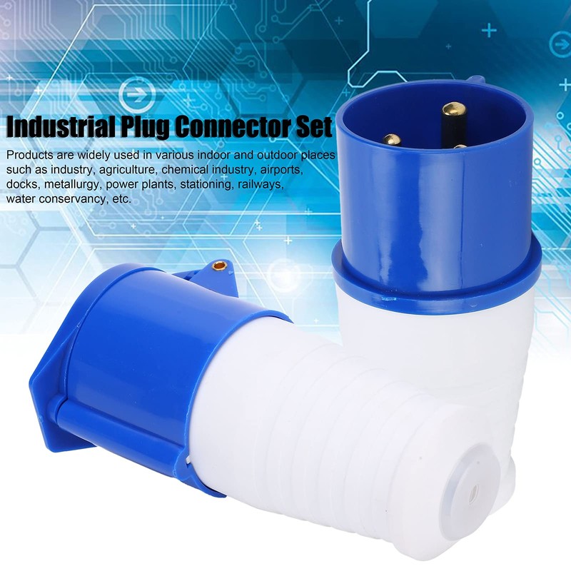 2Pcs 32A Industrial Plug, 3‑Pin 1‑Phase Explosion‑Proof 220‑250v, Waterproof Industrial