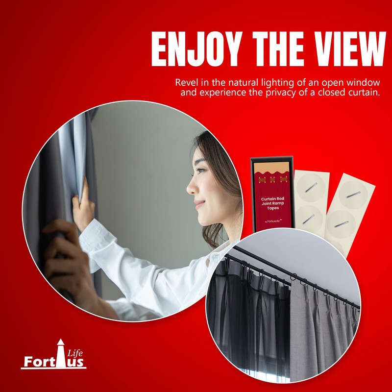 Curtain Rod Joint Tapes (10 Pieces for 10 Rod Joints)