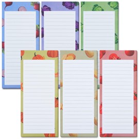 FLIPPED 6 Pack Magnetic Notepads for Refrigerator，Notepads Grocery List Magnet Pad for Fridge,Full Magnet Back Design Notepad for Grocery List, Shopping List, to-Do List, Reminders (Multiple Colour)