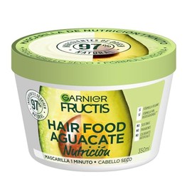 Garnier Fructis Hair Food Aguacate Mascarilla Nutricin para cabello seco, 350 ml. Nutre y repara intensamente hasta las puntas, frmula vegana         