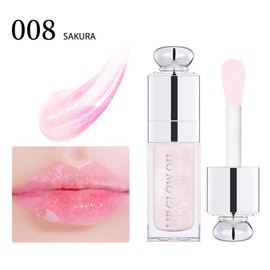 Moisturizing Lip Oil,No-Sticky Gloss Balm Care,Fruit Flavoured Oil for Dry Lip's Hydrating and Nourishing (008#Sakura) 0.2 OZ