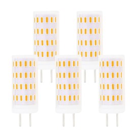 Lamsky GY6.35 LED Light Bulb Dimmable,G6.35/GY6.35 Bi-pin Base 5W,AC/DC 12V 24V Warm White 3000K,GY6.35 Base T4 JC Type 50W Halogen Replacement(5-Pack)