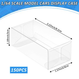 120 PCS 1/64 Display Case for Model Car,Clear Display Case,Storage Display Case,Model Cars Display Case for Hot Wheels,Model Car Display Case Protector,1/64 Scale Display Case(3.2"×1.2"×1.6")